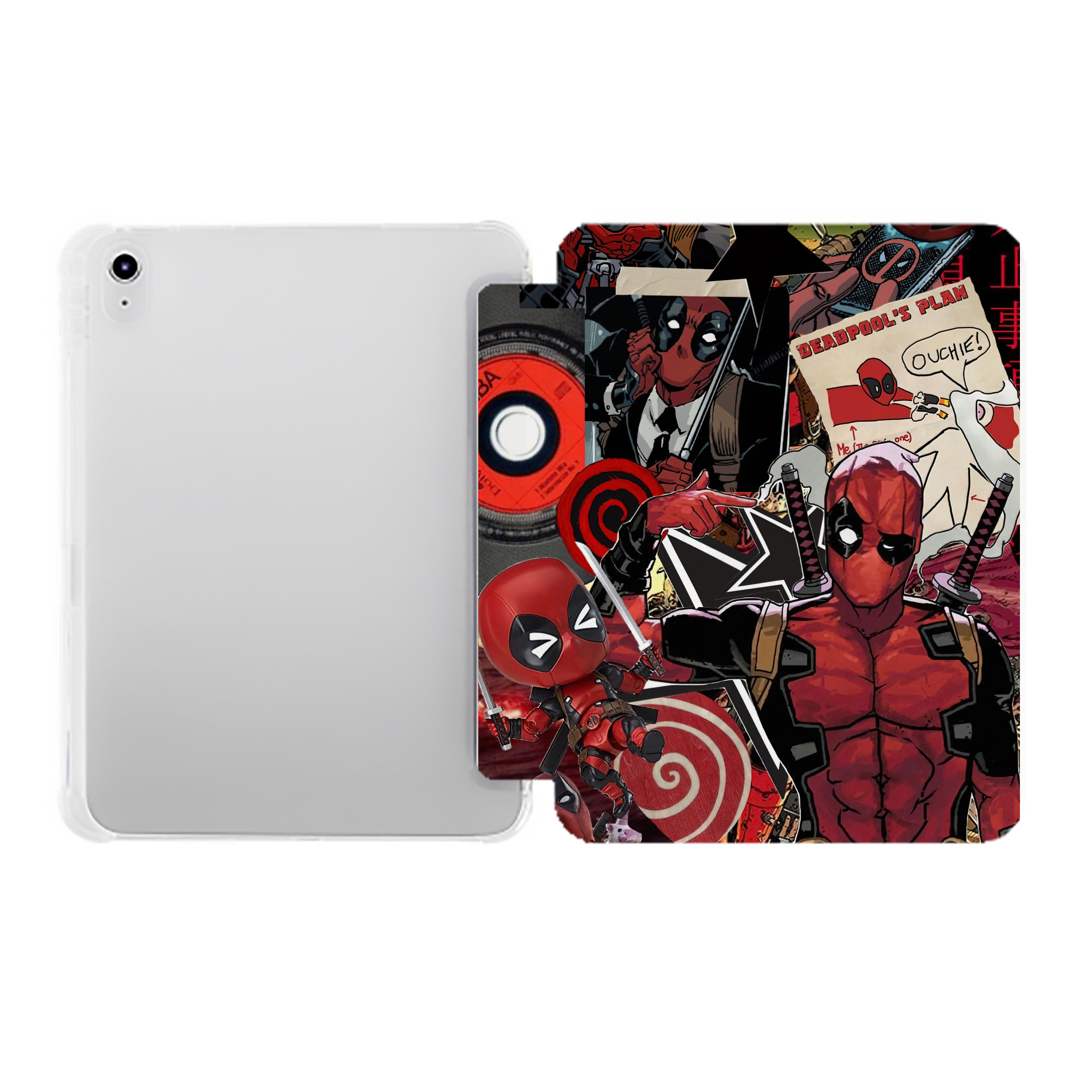（画像用） Deadpool デッドプール IPad ケース ペン収納付き 三つ折りスタンド PUレザー×シリコン 対応機種9.5/10.5/10.9インチ